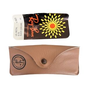Vintage 1980s Ray-Ban sunglasses case with info card